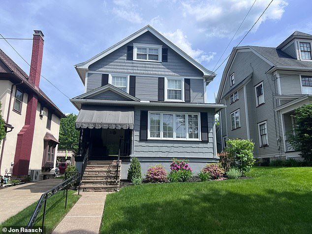 The exterior of President Joe Biden's childhood home in Scranton, Pennsylvania.  He lived in the house pictured above until he was 10 years old