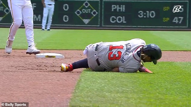 Acuna went down Sunday in Pittsburgh with a non-contact injury while holding his leg