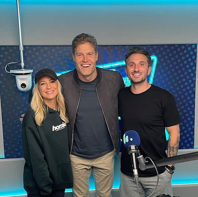 The tragedy occurred mid-flight when Chris, 45, was called to help a pregnant passenger who was in dire distress, he said Wednesday during an appearance on Hit Network's Carrie and Tom show.  (Pictured with Carrie Bickmore and Tommy Little)