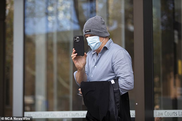 A disappointed Simon Monteiro is pictured leaving the court after the judge denied his request