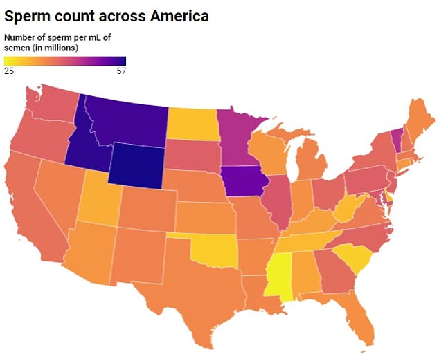 States with the highest – and lowest – sperm counts