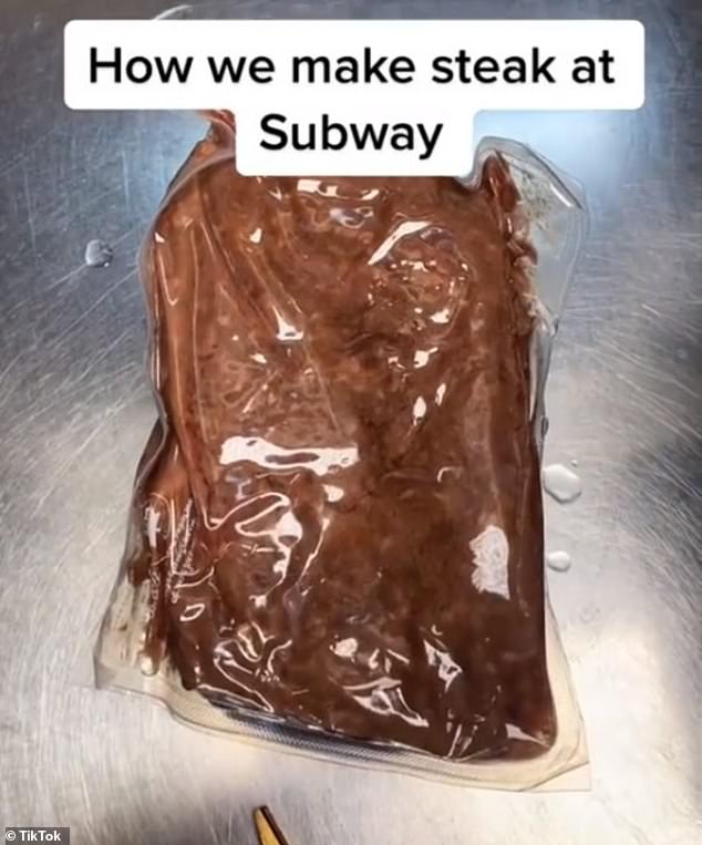 A viral TikTok video shows the process of an employee preparing steak at Subway