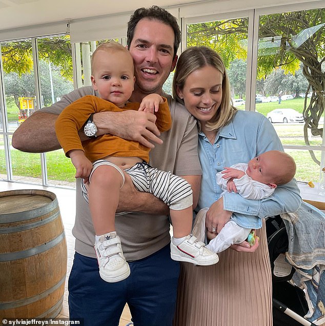 The Today Extra presenter revealed in a piece for Nine Honey that she keeps to a strict routine to get her sons Oscar, four, and Henry, three, to sleep.  (Pictured with husband Peter Stefanovic and their two children)