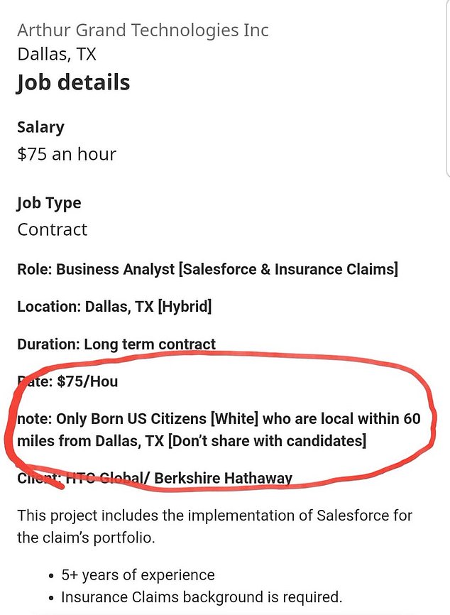 Arthur Grand Technologies, an information technology services company, was sued by the federal government over a discriminatory job posting posted in March 2023.