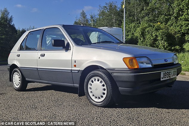Gently driven Fiesta: This example of Ford's best-selling 1992 supermini has covered just 140 miles in total and remains in stunning condition.  It is now for sale for £13,000