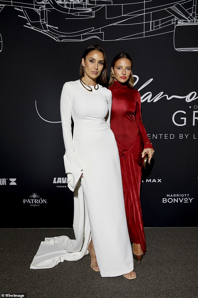 Snezana Wood looked incredibly youthful as she headed to Glamor On The Grid at Melbourne's Albert Park race circuit with her teenage daughter Eve on Wednesday evening