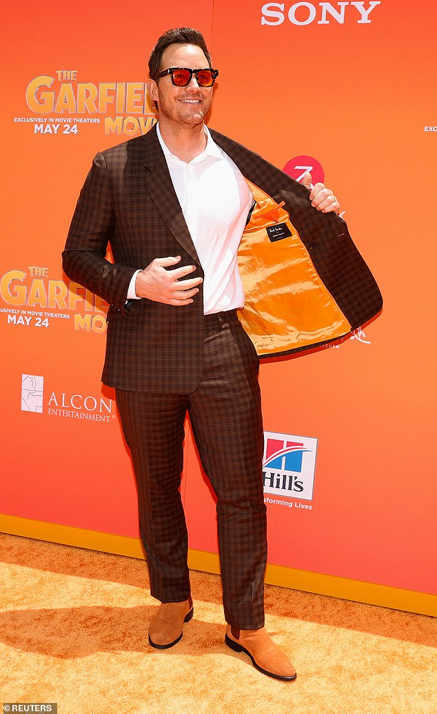 Reviews for the upcoming animated film The Garfield Movie, voiced by Chris Pratt, 44, were not the cat's meow.  Pratt pictured at the film's premiere Sunday at the TCL Chinese Theater in Los Angeles