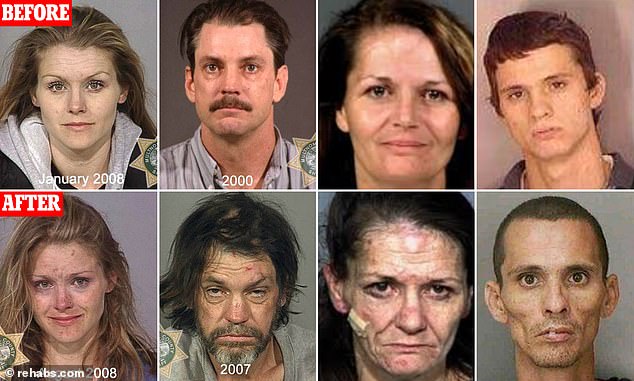A determined deputy collected these shocking before and after mugshots in 2004 to show how meth is plaguing the appearance of addicts in an effort to scare people away from the drug.
