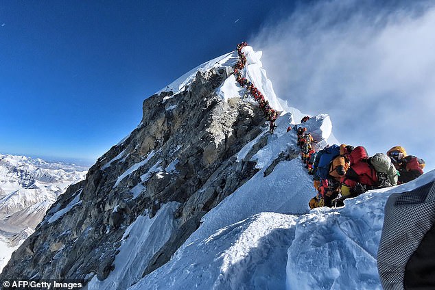 Because climbers can only reach the summit in small weather conditions, queues can form on the mountain, which significantly increases the risk of death