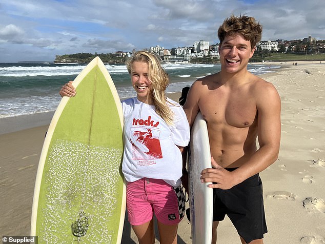 A new reality TV show is giving young Aussies the chance to travel around the country to surf the country's best spots for $50,000.  The photo shows candidates Bronte Gooch and Ethan Eshuys