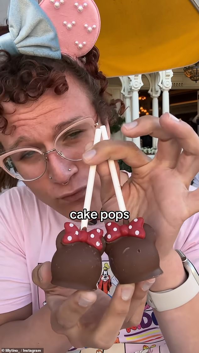 In Lily Contino's Disneyland video using Minnie Mouse cake pops, she discusses her upcoming gender confirmation surgery without using explicit terms