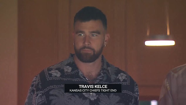 Travis Kelce made a surprise appearance during Saturday's NHL playoff game in Dallas