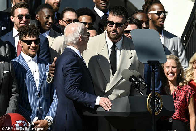 Travis Kelce made another joke at the White House during the Chiefs' Super Bowl visit