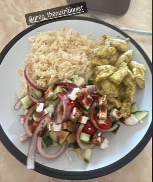 Tyson Fury shared a photo of his chicken, rice and salad lunch with fans on social media