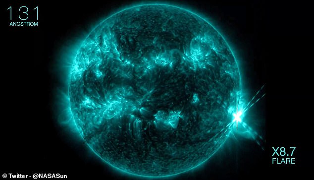 Solar flares like this produce enormous amounts of ultraviolet radiation that change the way radio waves pass through our atmosphere.  This can cause radio interference on certain frequencies