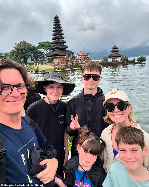 After spending a month in Bali for Chad's 40th birthday in August last year, the Dicksons (pictured) returned home, sold their belongings and then moved to the Indonesian island in December.