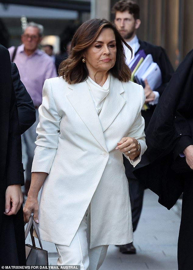 Lisa Wilkinson is photographed outside the Federal Court on sentencing day, April 15