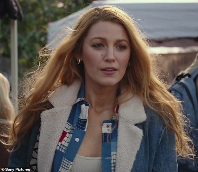 Taylor Swift fans are furious after hearing the pop star's hit My Tears Ricochet in the trailer for Colleen Hoover's film It Ends With Us.  Pictured is star Blake Lively