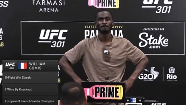 William Gomis came in two pounds underweight for his UFC 301 fight against Jean Silva