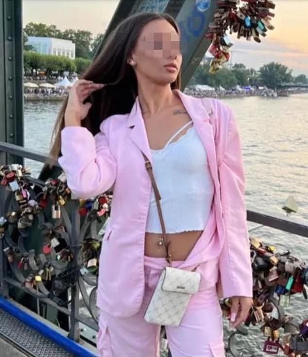 Blanca C. (pictured), 28, met Mohamed Ali S. on October 3 last year at a bar in the German city of Frankfurt, where the pair had a few drinks and drugs together, according to prosecutor Constanze Jung