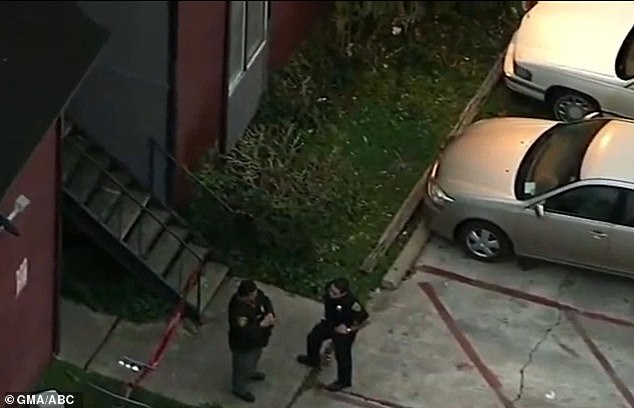 Police were seen outside the Houston apartment where Flores' relatives discovered her body