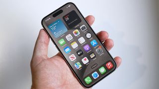 iPhone 15 Pro review front flat angular handheld