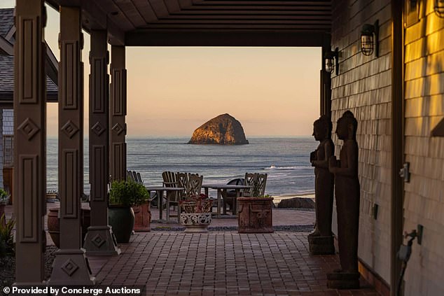 Outside there is a stone patio, the perfect place to relax or entertain