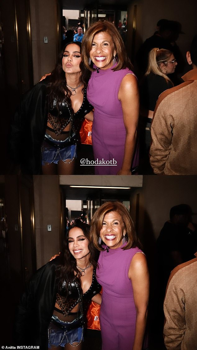 Anitta posed with longtime host Hoda Kotb