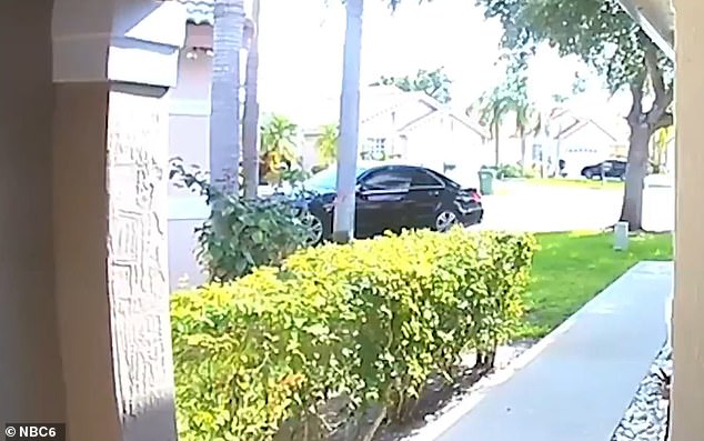 Neighbors' cameras captured a black Mercedes sedan speeding up to the house at 9:44 a.m. and Jorge Carballo, Duran's stepfather, sprinting to the door