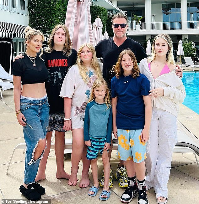 Tori and ex Dean McDermott share five children: Liam, 17, Stella, 16 on June 9, Hattie, 12, Finn, 11, and Beau, seven