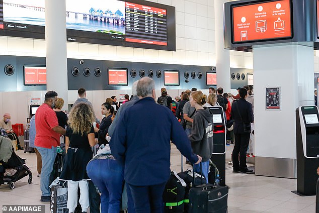 Perth Airport's website says there are still dozens of delayed international and domestic flights