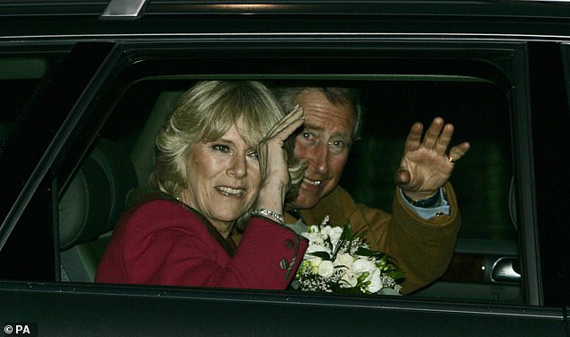 Charles and Camilla enjoyed their honeymoon at Birkhall in 2005. Above: the couple on their way to the estate shortly after their wedding