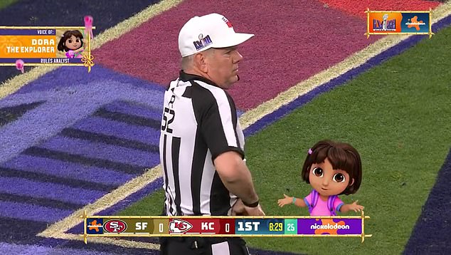 Dora the Explorer was previously used as a rules analyst during the Super Bowl