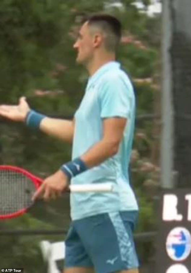 Tomic eventually withdrew from the match in the second set due to illness