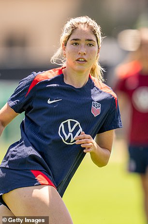 Korbin Albert is seen in USWNT training this week