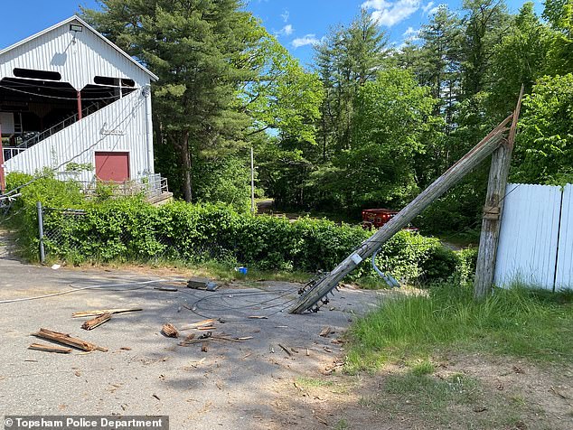 The crash happened around 2pm at the Topsham Fairgrounds, a horse racing track used for a monster truck event.