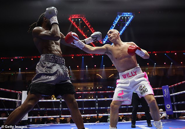 Willy Hutchinson (right) started the evening with a points victory over Craig Richards