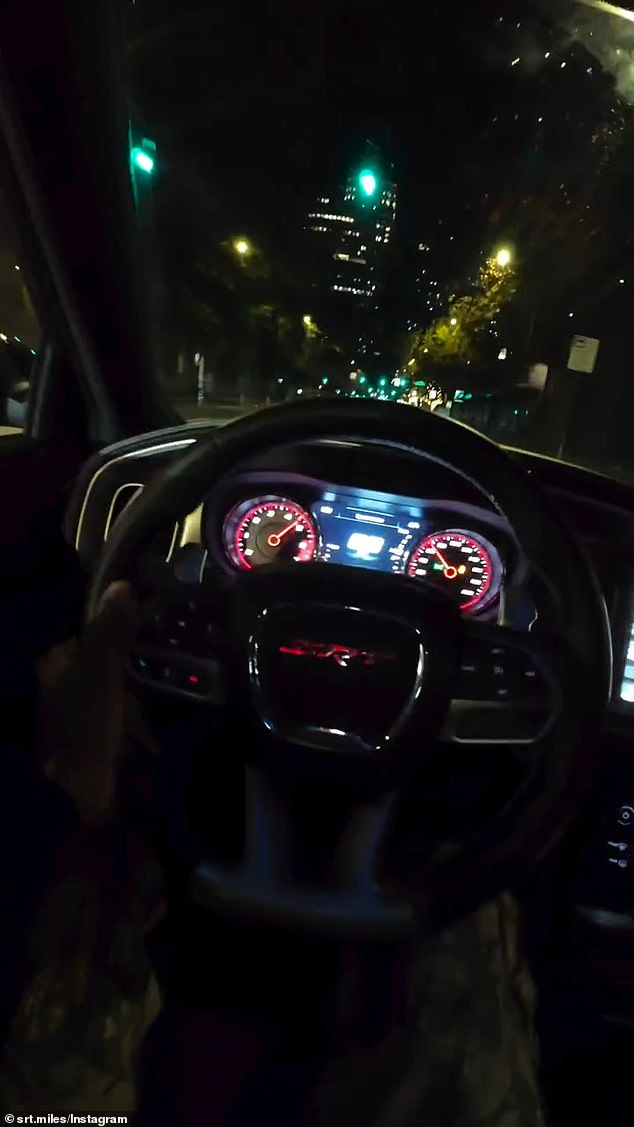 In one video, the lights of Seattle's Fourth Avenue all turn green, encouraging Hudson to hit the accelerator and reach triple-digit speeds