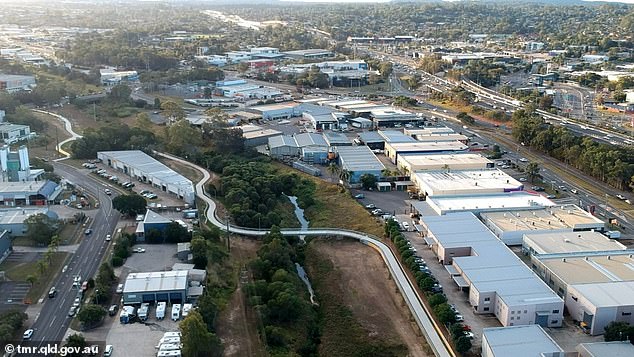 Locals made the mysterious discovery on Saturday after he returned to his home in Slacks Creek (pictured), south of Brisbane.