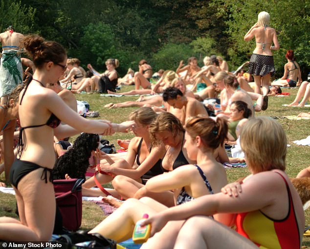 Women pictured at the women's swimming pond in Hampstead Heath (File image)