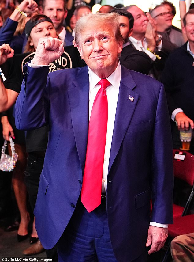 Donald Trump received a standing ovation as he arrived at UFC 302 in New Jersey - just days after becoming a convicted felon