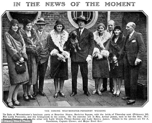 Bendor, 2nd Duke of Westminster, with his fiancée Loelia Ponsonby in February 1930. The couple married a week later