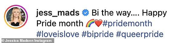 Jessica has previously been outspoken about her sexuality in the past, marking last year's Pride Month with a powerful post about bisexuality