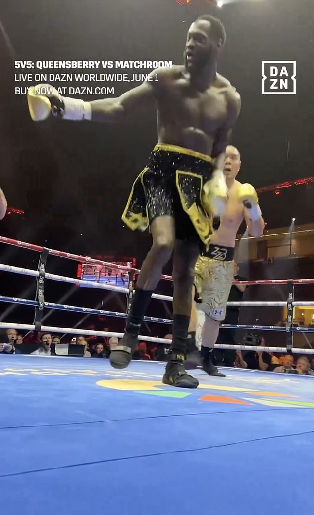 Ringside video showed Wilder complaining to referee Kieran McCann about his opponent