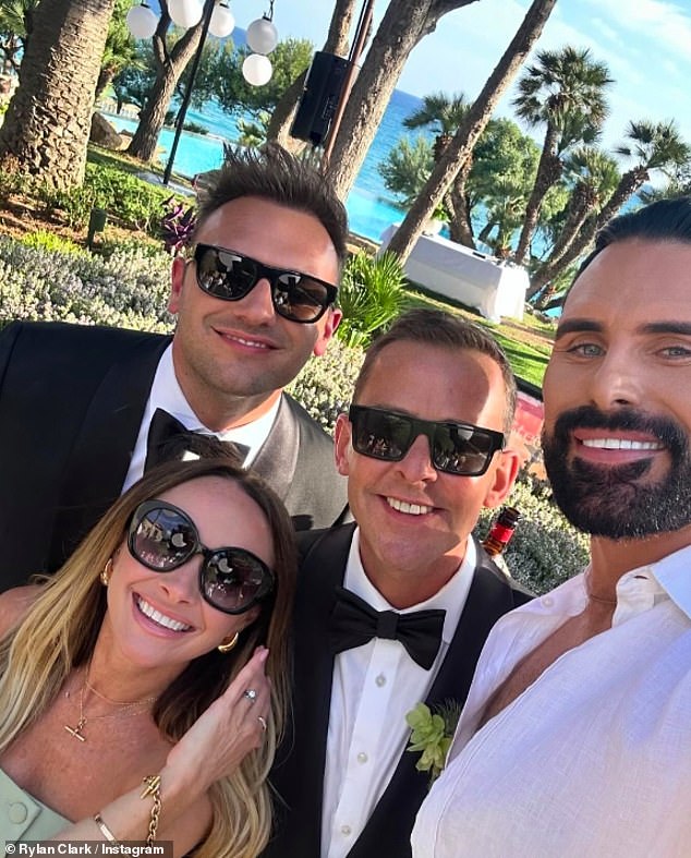 The wedding attracted a sea of ​​famous faces, including Rylan Clark (right) who shared a series of sweet snaps from the incredible event