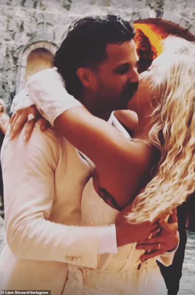 Liam and Nicole shared a big kiss during their first dance after tying the knot