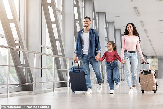 Kate has revealed her five tips for traveling with children this summer (stock image of a family)