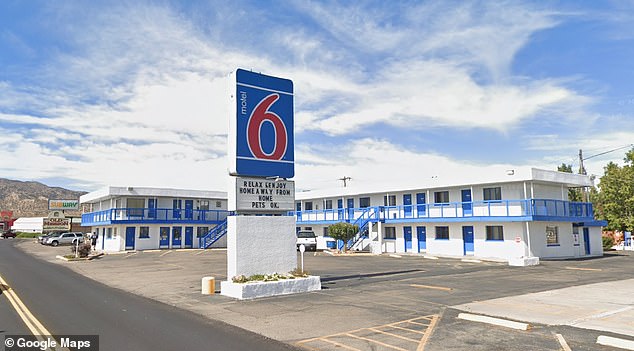 Jacobs reportedly stayed at Motel 6 (pictured) where Hayes' mother, Brook Crawford, worked the front desk