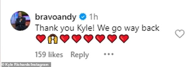 The two-time Peabody Award winner — whose favorite housewives include Luann de Lesseps, Teresa Giudice and Kandi Burruss — replied, “Thanks Kyle!  We go way back