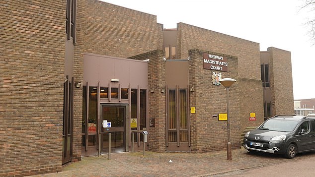 Jones was later charged with drink driving and admitted the offense when she appeared before Medway Magistrates Court (pictured)